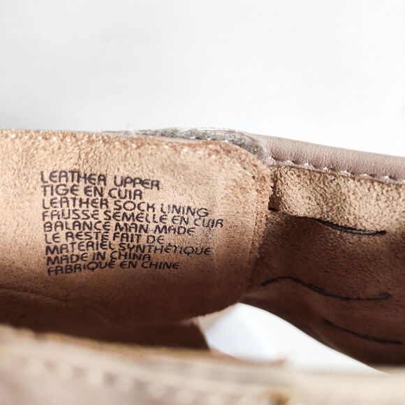 Earth Cottagecore Laced Beige Neutral Leather Shoes Cutout 2" Block Heel 9 Wide - Picture 8 of 11